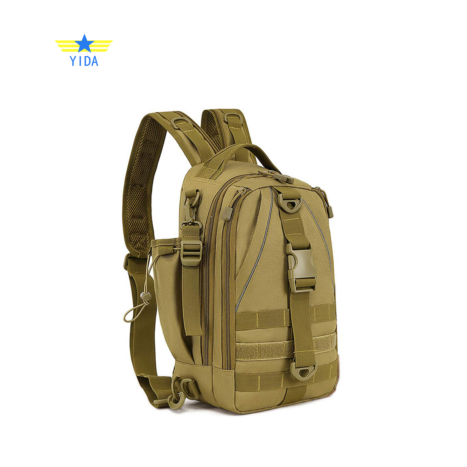DulBackpack-Sac de poitrine d'extérieur, sac de jour de chasse, sac initié, simple, double, randonnée, escalade: YELLOW
