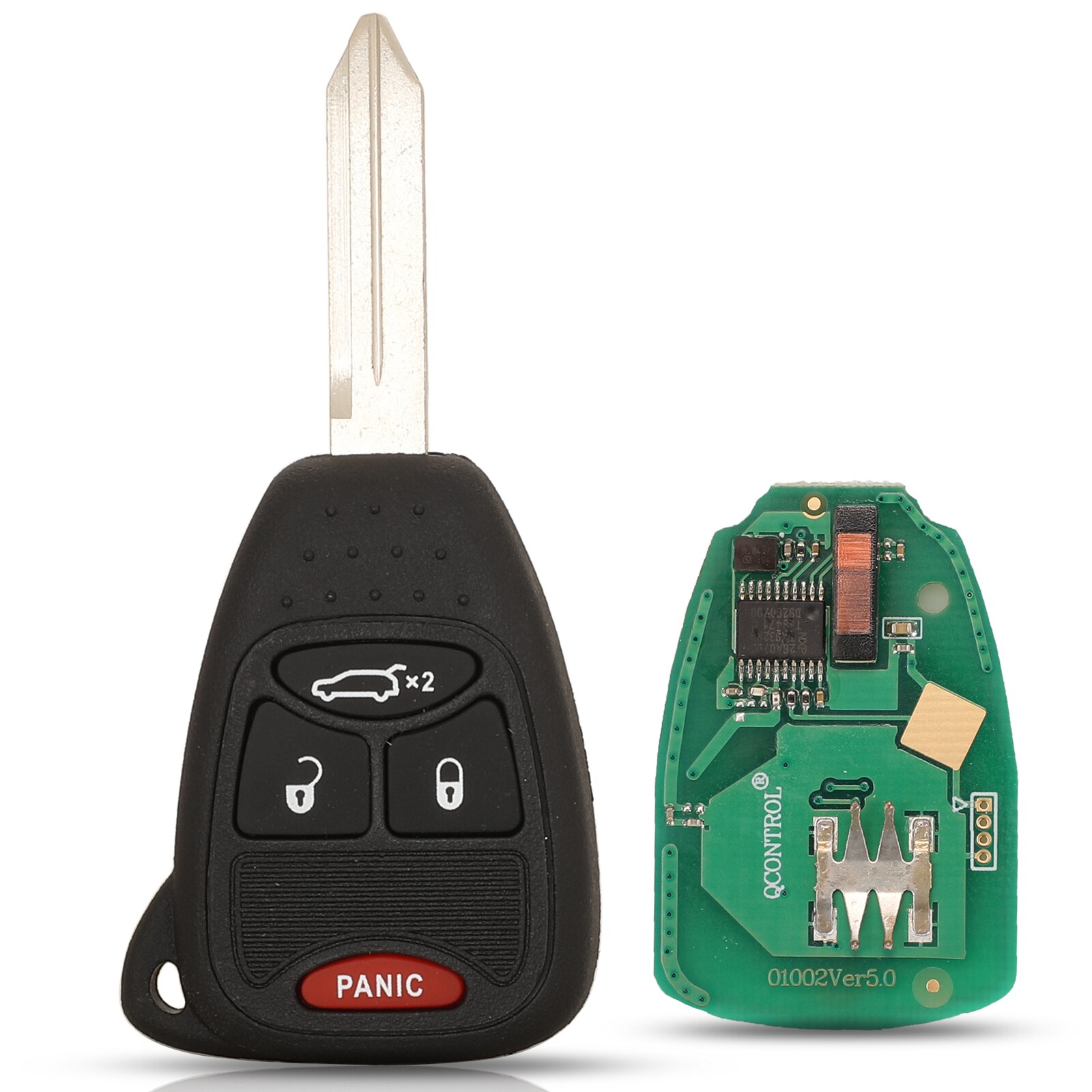 jingyuqin Remote Car key 315/433Mhz ID46 for Chrysler/JEEP/DODGE 300 200 Aspen Sebring Commander CE0888 OHT692713AA OHT692427AA: Red / 2 Buttons