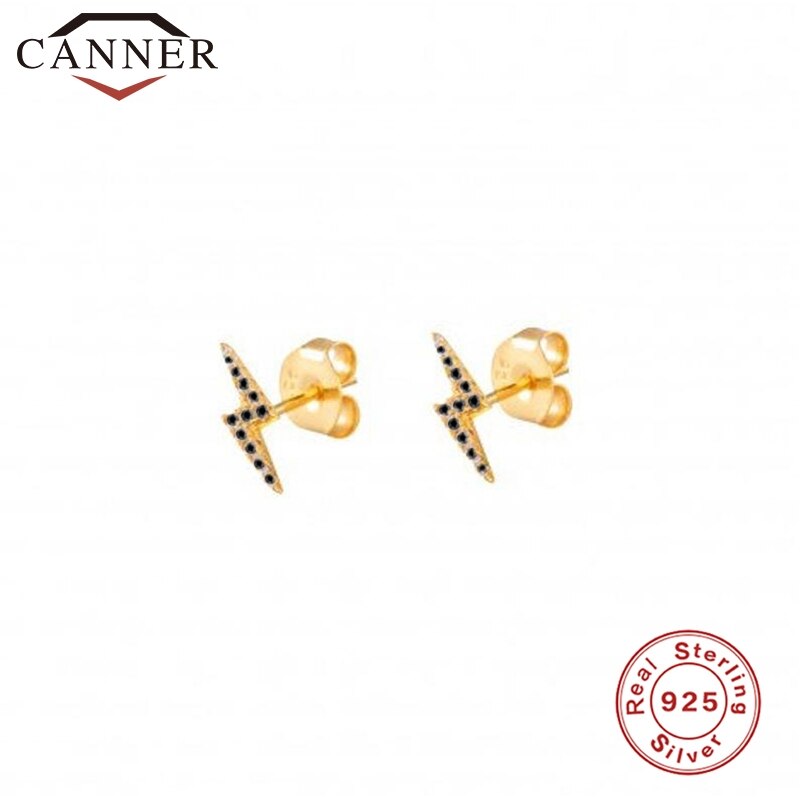 925 sterling sølv ørestikker til kvinder simple cz zirocn lightning øreringe kvindelige minimalistiske smykker: Stil 4 guld