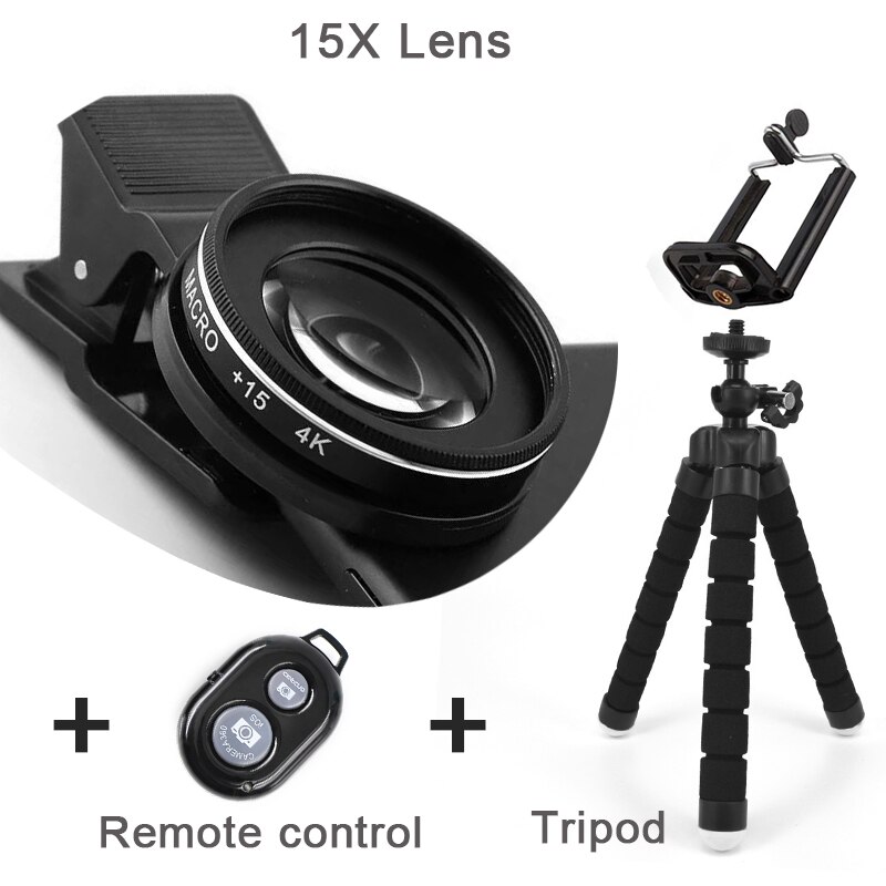 37MM 30X Makro Objektiv 4K HD Professionelle Fotografie Telefon Kamera für iPhone Xiaomi huawei Objektiv 15X Makro Objektiv für Smartphone: 15X Linse einstellen B
