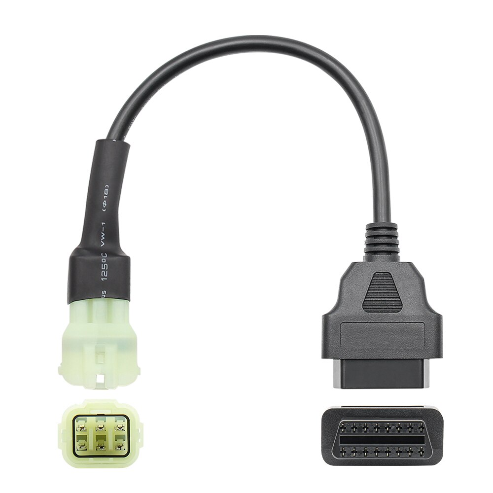 Conector para motocicleta KTM OBD2, adaptador de 6 pines a 16 pines para herramientas de diagnóstico OBD2, Cable de extensión para Moto OBD 2