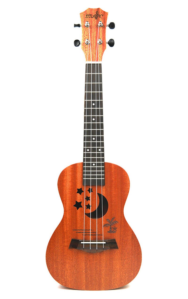 Ukulele 21 inch Kleine Gitaar 4 Strings Ukulele Akoestische Elektrische sopraan ukulele sapele Star Moon partten voor Kinderen: only ukulele