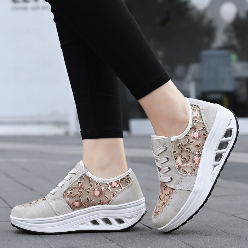 Mozbon Toning Shoes for Women - Height Increasing Platform Sneakers - FREE FLEXIBLE Technology - Spring Summer Autumn