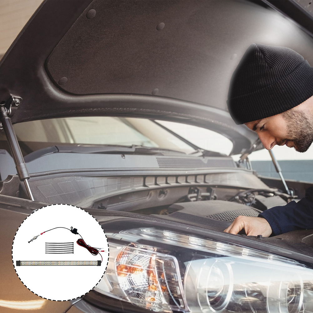 Onder de motorkap LED-lichtset 12V Auto LED-lichtstrip Autokap Werkinspectielicht met automatisch aan/uit Universeel voor autovrachtwagen
