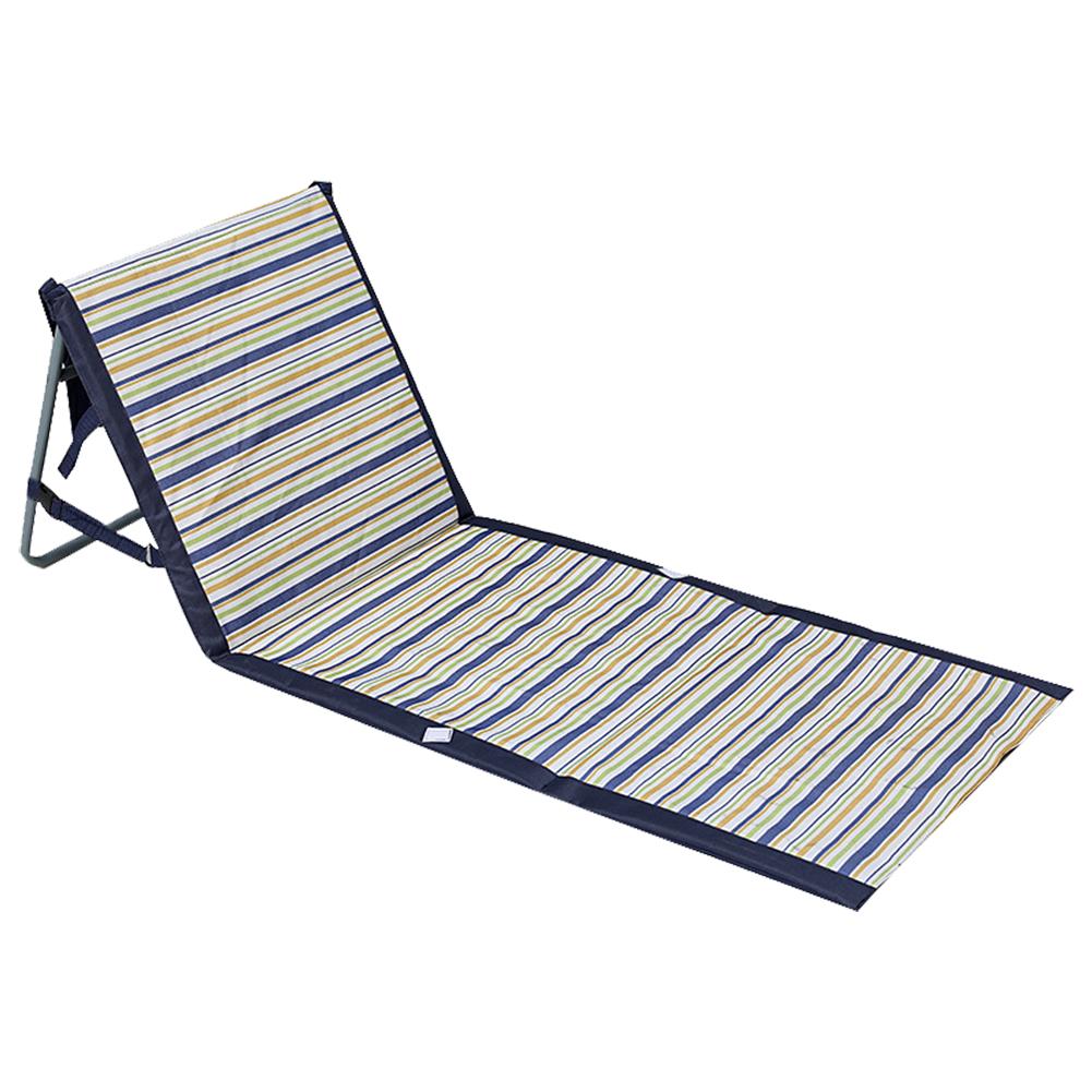 Portable Folding Backrest Beach Ground Mat Chair Waterproof Cushion Lounger For Outdoors Camping Picnic Mat: Blue
