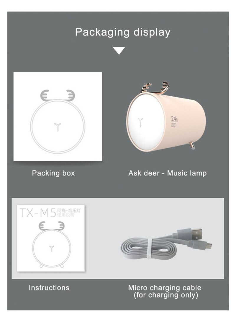 Bluetooth Speaker Multifunctional Wireless Intelligent Loudspeaker Box Voice Box Night Lamp for Birthday Christmas