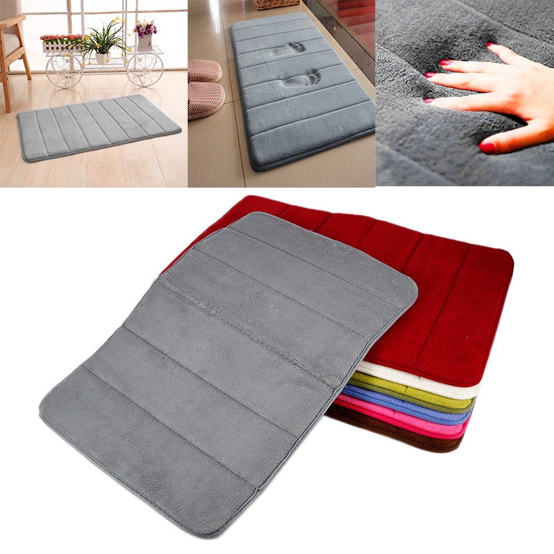 Badmatten Water Absorberende Non Slip Douche Mat Tapijt Zachte Absorberende Memory Foam Badmat Antislip Coral Fleece mat Badkamer