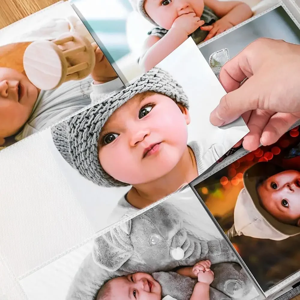 Álbum de fotos de lino con 300 bolsillos, tipo entrelazado sin cordones, almacenamiento de fotos de 6 pulgadas, álbumes de fotos para fotos de 4x6cm y 6 pulgadas, 1 Uds.
