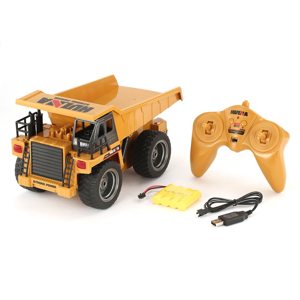 HUINA 1540 RC Dump Truck 1/18 2.4G 6CH Alloy Version 360 Degree Rotation Construction Engineering Vehicle Toy for 8 Kids