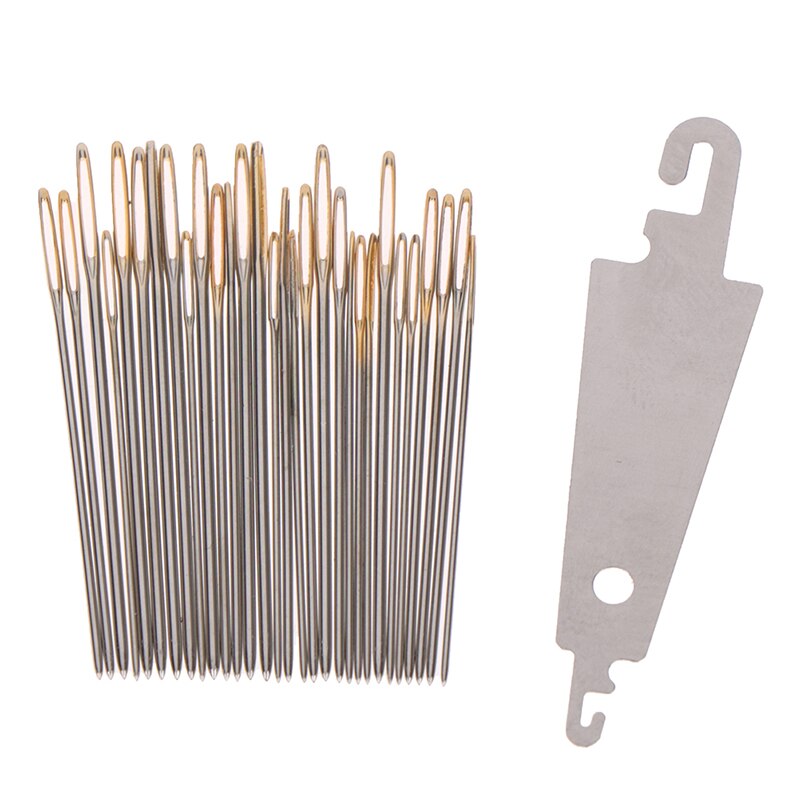 30 unids/set 3,4/3,7/4,1 CM agujas de coser a mano de cuero aguja de oro ojo bordado tapiz hogar lana agujas de coser DIY: 30PCS