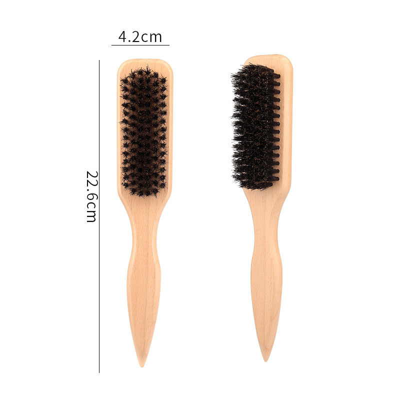 Varkenshaar Slick Back Haarborstel voor een strak paardenstaartbroodje en het gladmaken van babyharen, flyaways, randcontrole, houten plaagkam