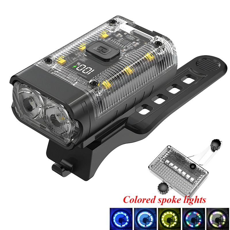 Fietslicht T6 LED Front USB Oplaadbare MTB Mountainbike Lamp 1000LM Fietskoplamp Zaklamp Fietsen Scooter staart: Paars