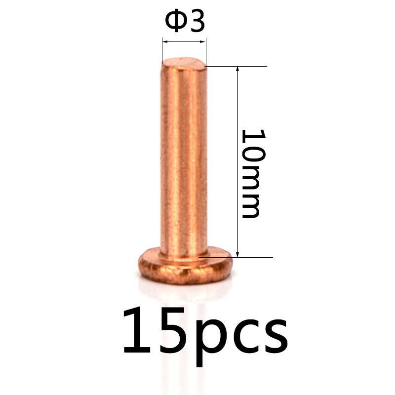 Remache de cabeza plana de latón M2.5-M3, M2.5, M3, remaches sólidos de cobre, sujetadores, longitud de perno de 3mm-25mm: PTT3x10x15
