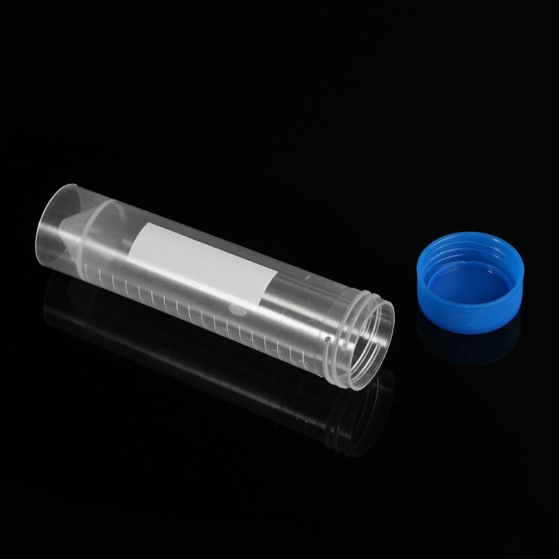 10Pcs 50ml Plastic Centrifuge Tube Lab Test Pipe Vial Container With 4 Bottom