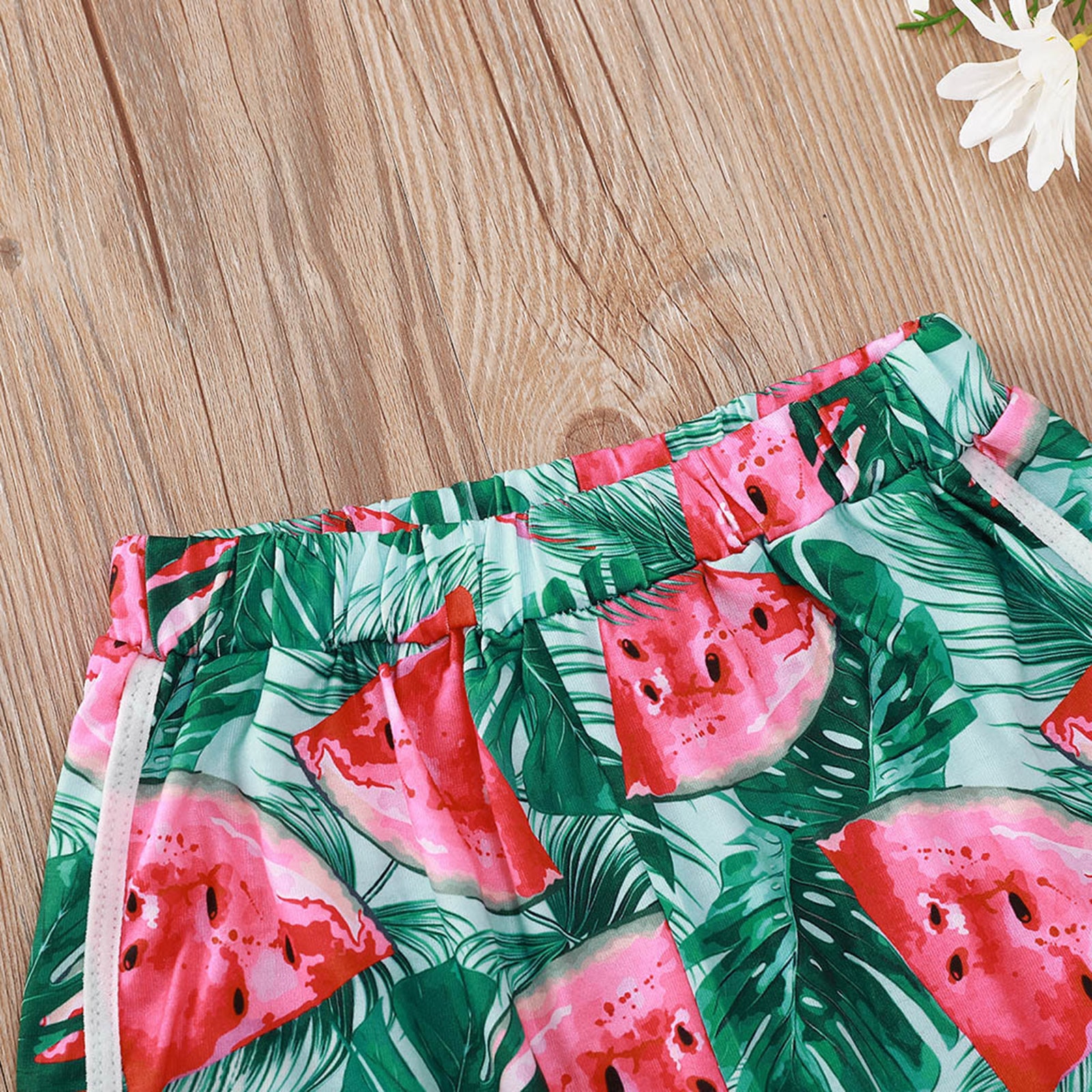 Kids Girls Exercise Sports Tracksuit Casual Dance Suit 2Pcs Outfits Summer Watermelon Print Cropped Vest Tops and Shorts Gym Set