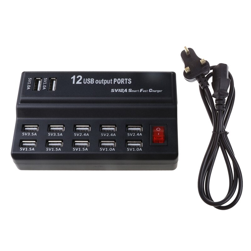 10 USB Port Hub Fast Charging Station Wall Travel Desktop Charger Power Adapter WXTB