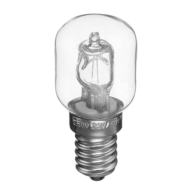 Bombilla de alta temperatura de 500 grados centígrados, 25W, E14, para horno microondas, lámpara de filamento de tungsteno, AC110-250V