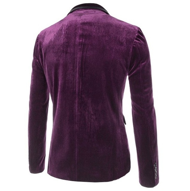Zogaa mænd bordeaux fløjlsjakke mærke slim fit herrefrakke enkelt knap bryllup formel forretningskjole mænd afslappet blazer