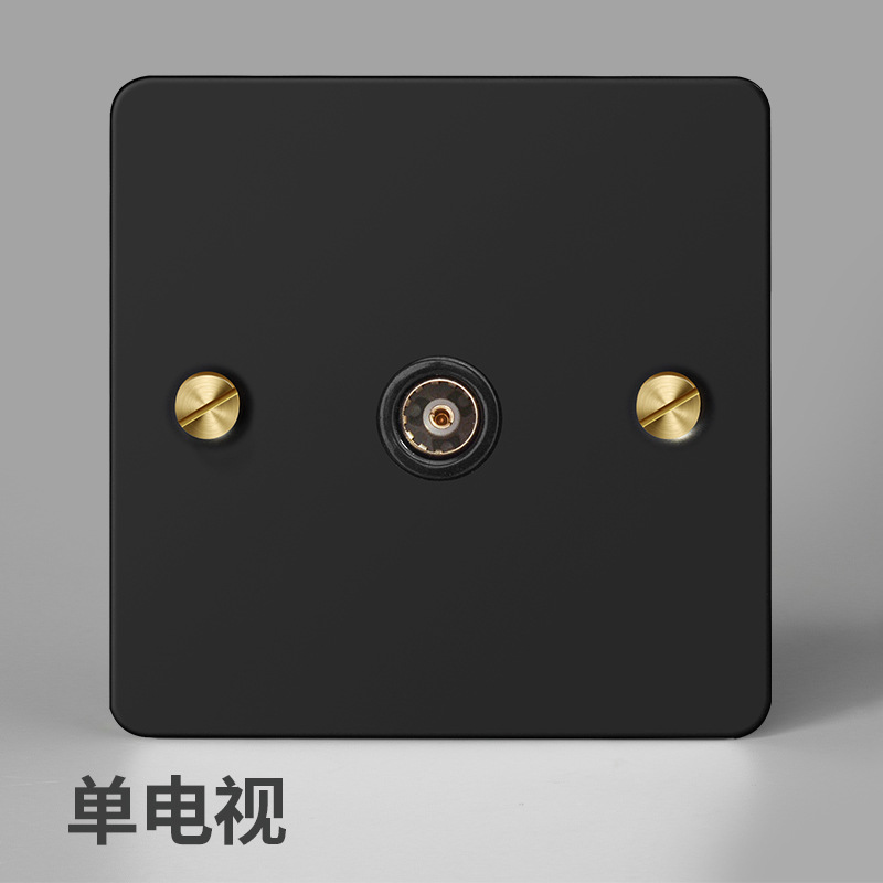 Household Type 86 Concealed Wall Switch Black Metal Copper Lever Panel Industrial Style Retro Stainless Steel Panel Switch: Clear