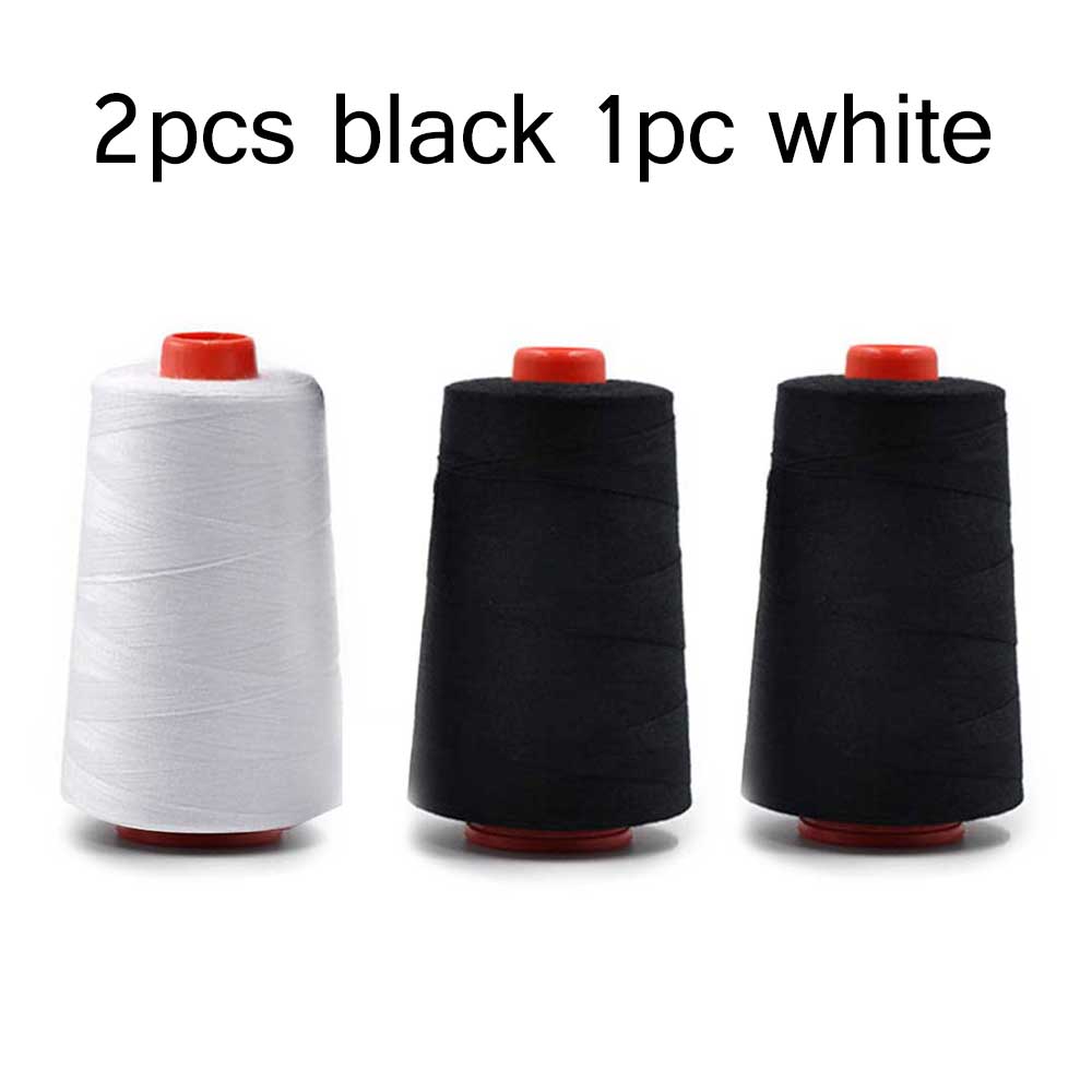 3PCS 3000 Yards Length Sewing Overlock Thread 40S/2 Threads Polyester White Spool Sew Accessories Parts Handmake DIY Cloth: 2pcs balck 1pc white