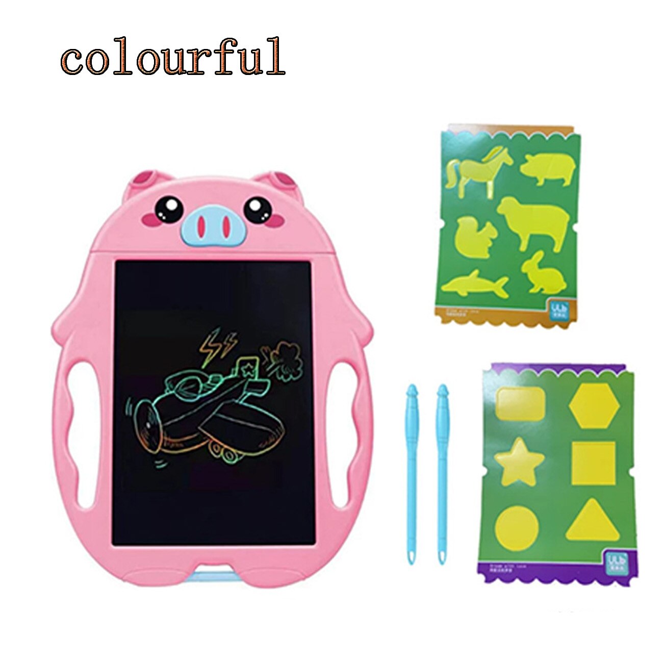 LCD Writing Tablet 9Inch Electronic Writing Doodle Board Drawing Board Smart Paper Drawing Tablet Birthday Educational Toy: Colorful Pink