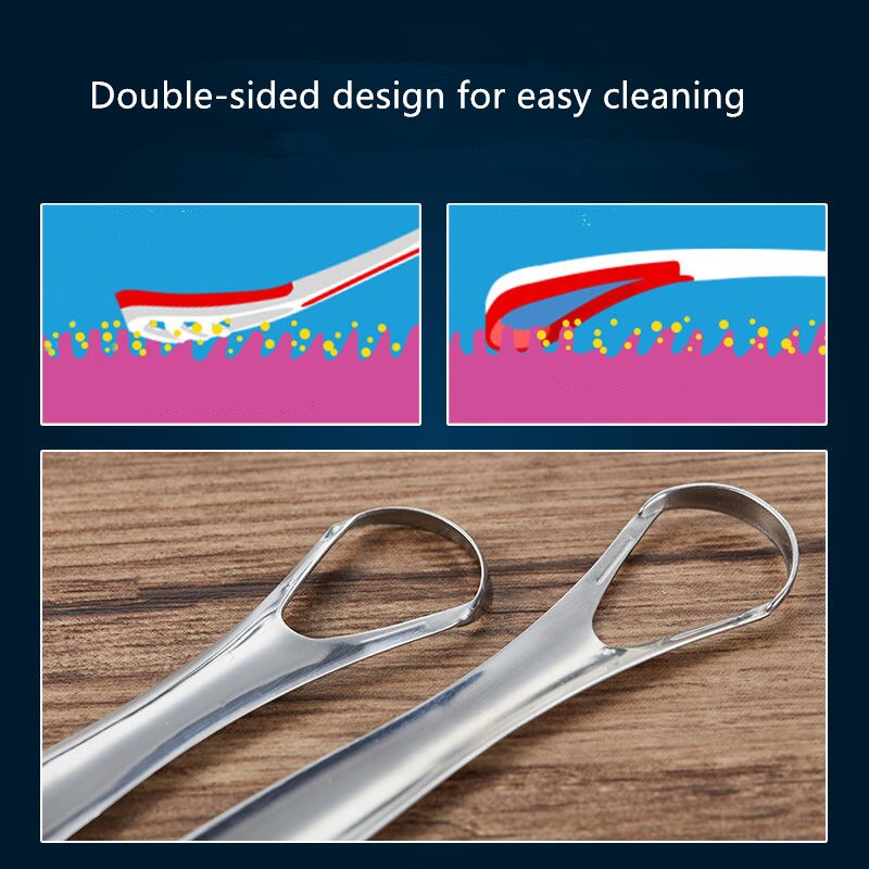Nettoyeur de langue pour adulte, élimine la mauvaise haleine, odeur buccale, brosse de revêtement de langue, grattoir de langue en acier inoxydable