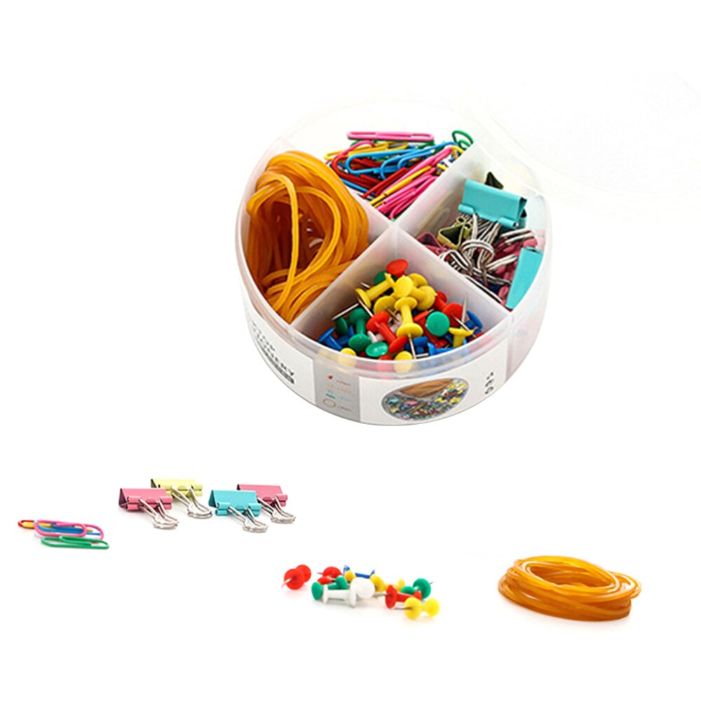 Set of Metal Hollow Binder Clips Organizers Paper Photo Clips Rubber Bands for Office Bill File