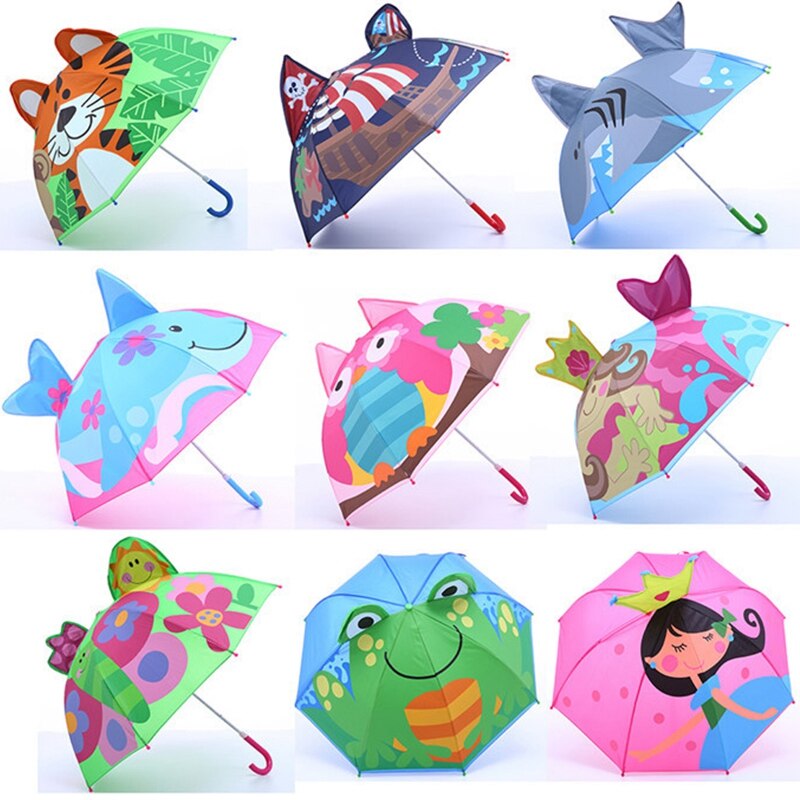 Cartoon prinses dieren opvouwbare paraplu regenparasol paraplu's kleuterschool meisjes jongens zonnebrandcrème kinderen paraplu's verjaardag