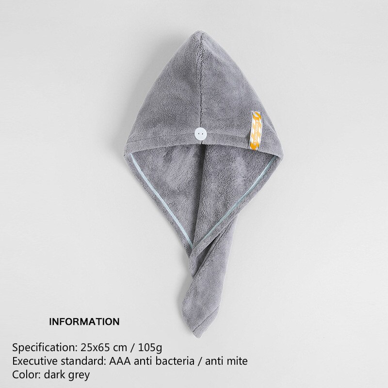 Torrt hårlock förtjockad snabbabsorberande handduk... – Vicedeal