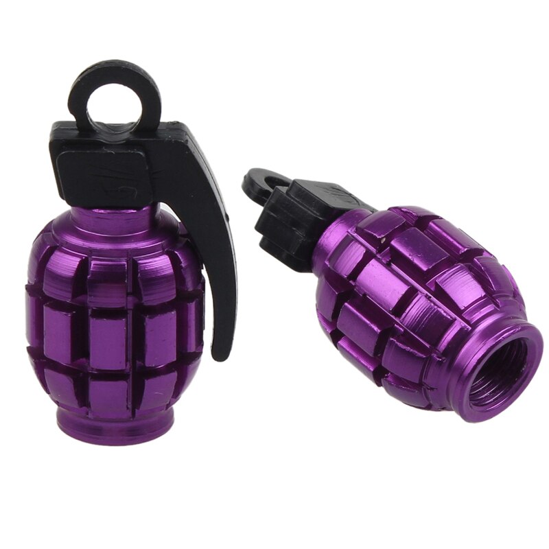 2pcs Aluminum Alloy Valve Nozzle Cap Bicycle Dust proof Wheel Cover MTB Road Bike Tire Cover Hat Mountain Bike Air Nozzle Plug: PURPLE