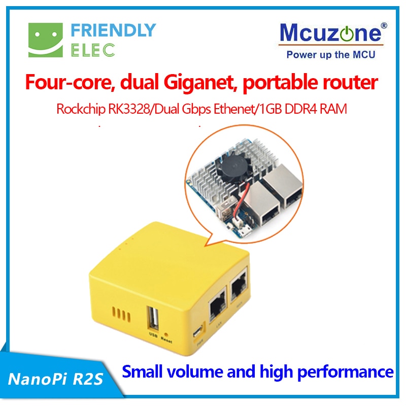 NanoPi R2S OpenWrt system RK3328 mini router dual gigabit port 1GB große speicher