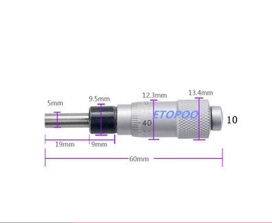 Outil de mesure à aiguille ronde plate, gamme argent 0-13mm 0-25mm 0-50mm 0.01mm, bouton de réglage moleté, mesure de la tête micromètre: 0-13mm flat