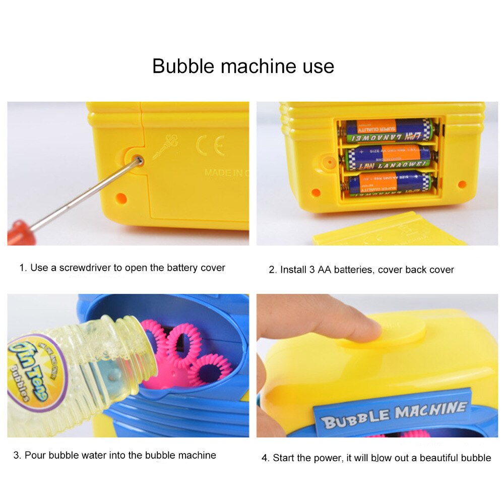 Automatic Electric Handy Bubble Machine Soap Blow Bubbles Blower Maker Bubble Blowing Show Interative Indoor Outdoor Sports Toy