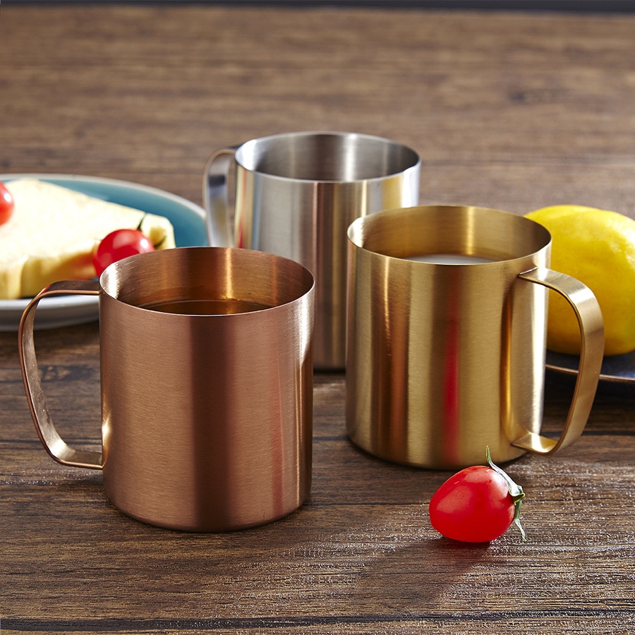 304 Edelstahl Bier Becher 480ml Schleifen Große Wasser Tasse Haushalts Waren