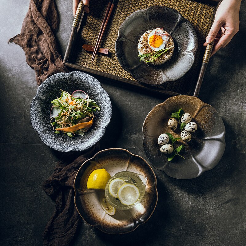 Creatieve Magnolia Bloem Plaat Keramische Plaat Eenvoudige Japanse Restaurant Plaat Diepe Plaat Dim Sum Plaat Kimchi Koude Groente Pla