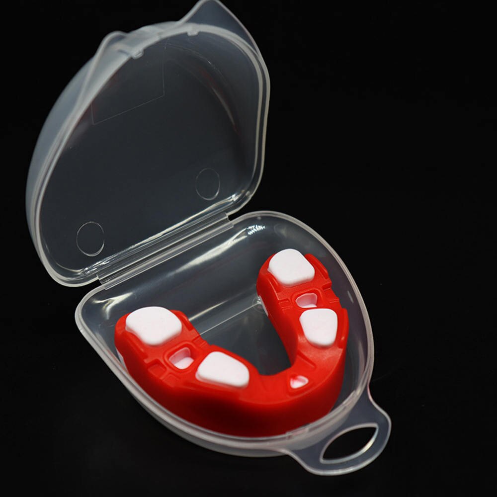 Twee Kleur Boksen Bretels Tanden Protector Gebitsbeschermer Sport Boksen Mouth Guard Tand Bescherming Voor Basketbal Rugby Boksen