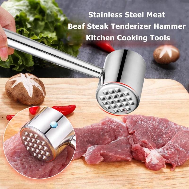 Vktech 304 Roestvrij Staal Metalen Vlees Beaf Steak Tenderizer Hamer Hamer Thuis Keuken Tender Koken Gereedschap Accessoires