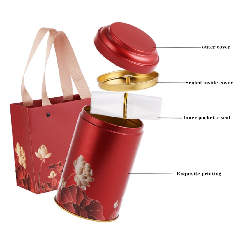 100-125g pojemność herbata zamknięty zbiornik średniej wielkości okrągłe blaszane pudełko na herbatę