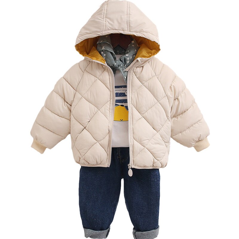 Veste d'hiver en coton pour enfants | Couleur unie, 19: Beige / 24M
