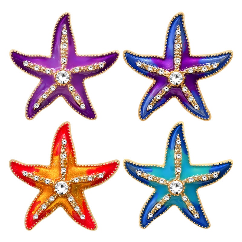 KZ3511 Beauty 25MM big style Starfish Colorful snap buttons fit DIY 18MM snap bracelet snap jewelry Valentine&#39;s Day