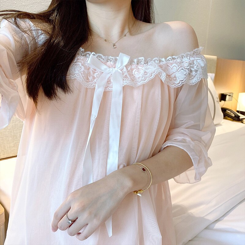 #515 vestido de noche de maternidad de algodón tejido fino de encaje dulce Reffule, ropa de noche Sexy de verano suelta para mujeres embarazadas