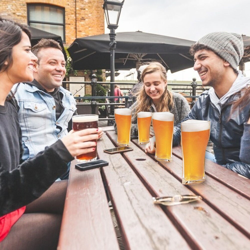 4pcs Large Capacity Thick Beer Mug Liquor Dispenser Bar Wine Divider Cup Kit Fresh Juice Cola Cocktail Whisky Glass