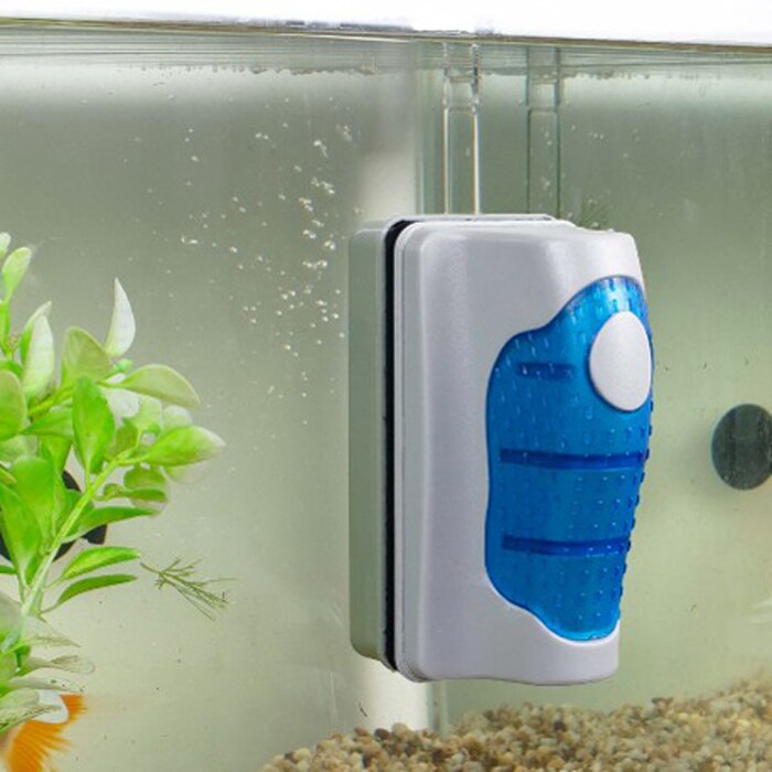 Rasqueta limpiadora de algas para vidrio, limpiador de Acuario, imanes de limpieza para ventana, cepillo magnético para pecera, pequeño