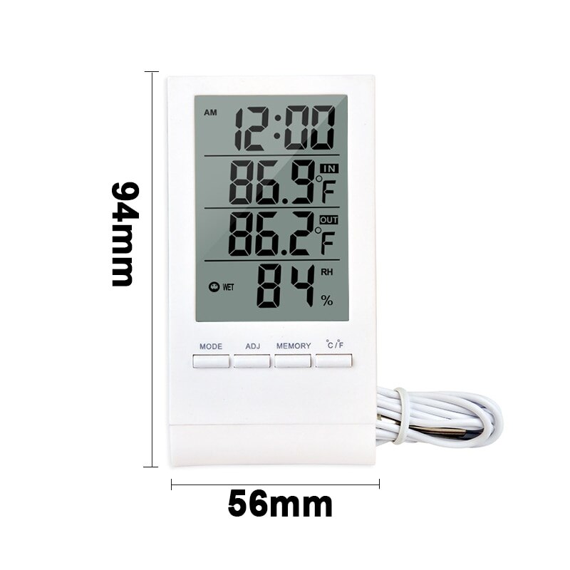 Thermometer Hygrometer Thermohygrometer with Probe for Measure Indoor and Outdoor Temperature Battery Not Included
