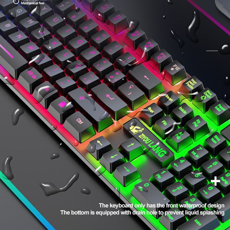 German Keyboard+Mouse+Mousepad Sets PC Gamer Keyboard RGB Backlit Keyboard 104 Keys Wired Keyboard Mause Gamer Gaming Mouse 2022