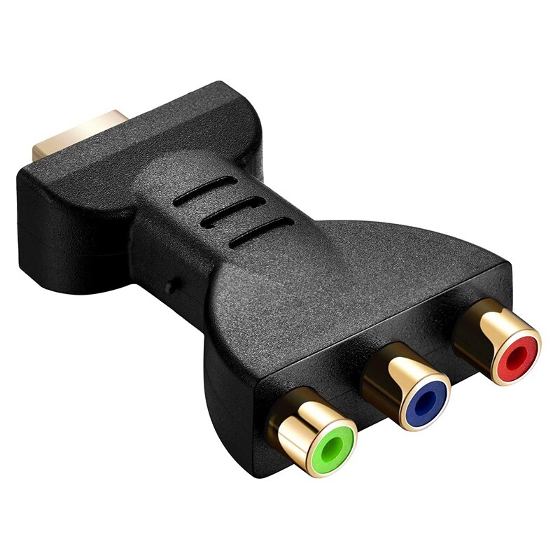 2 stk hdmi hann til rca adapter av video o omformer adapter  til 3 rca komponent omformer gullbelagt adapter