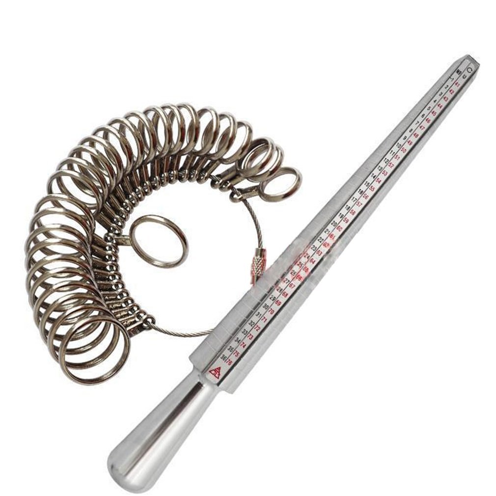 Silber Ring Sizer Finger Dimensionierung jewelers Sauerei Stock Metall Finger Ring Messgerät einstellen Dorn UNS Größe Schmuck Werkzeug Ausrügestochen: Default Title
