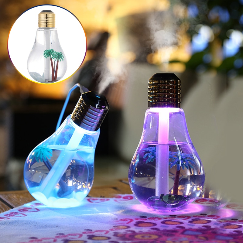 AUPORO Electric Humidifier Bulb Humidifier Air Ultrasonic Aroma Essential Oil Diffuser Atomizer For Bedroom Air Humidifier