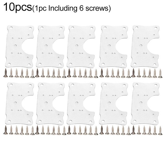 Stainless Steel Hinge Fixing Plate For Cabinet Door Repair Installer Kits Door Hinges Repair Mount Tool Home Improvement: 10pcs