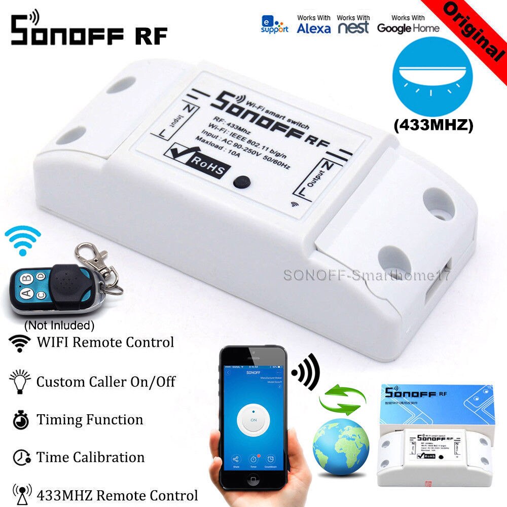 SONOFF TH10 / TH16 RF Basic Pow Dual, Wifi inteligente interruptor inteligente WiFi en casa módulo inalámbrico automatización, trabajar con Alexa Google